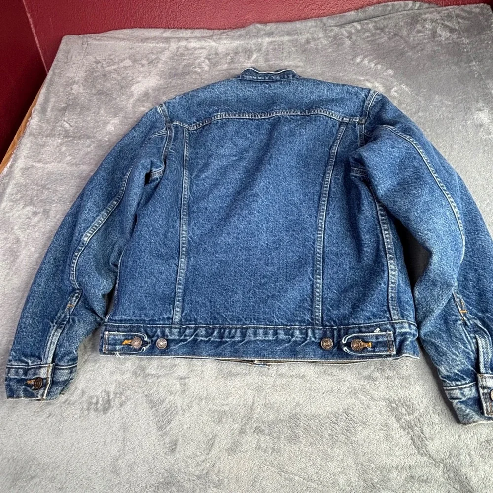 Levi's Trucker Jacket Men Med 38 Blue Vintage Blanket flannel Lined Made in USA